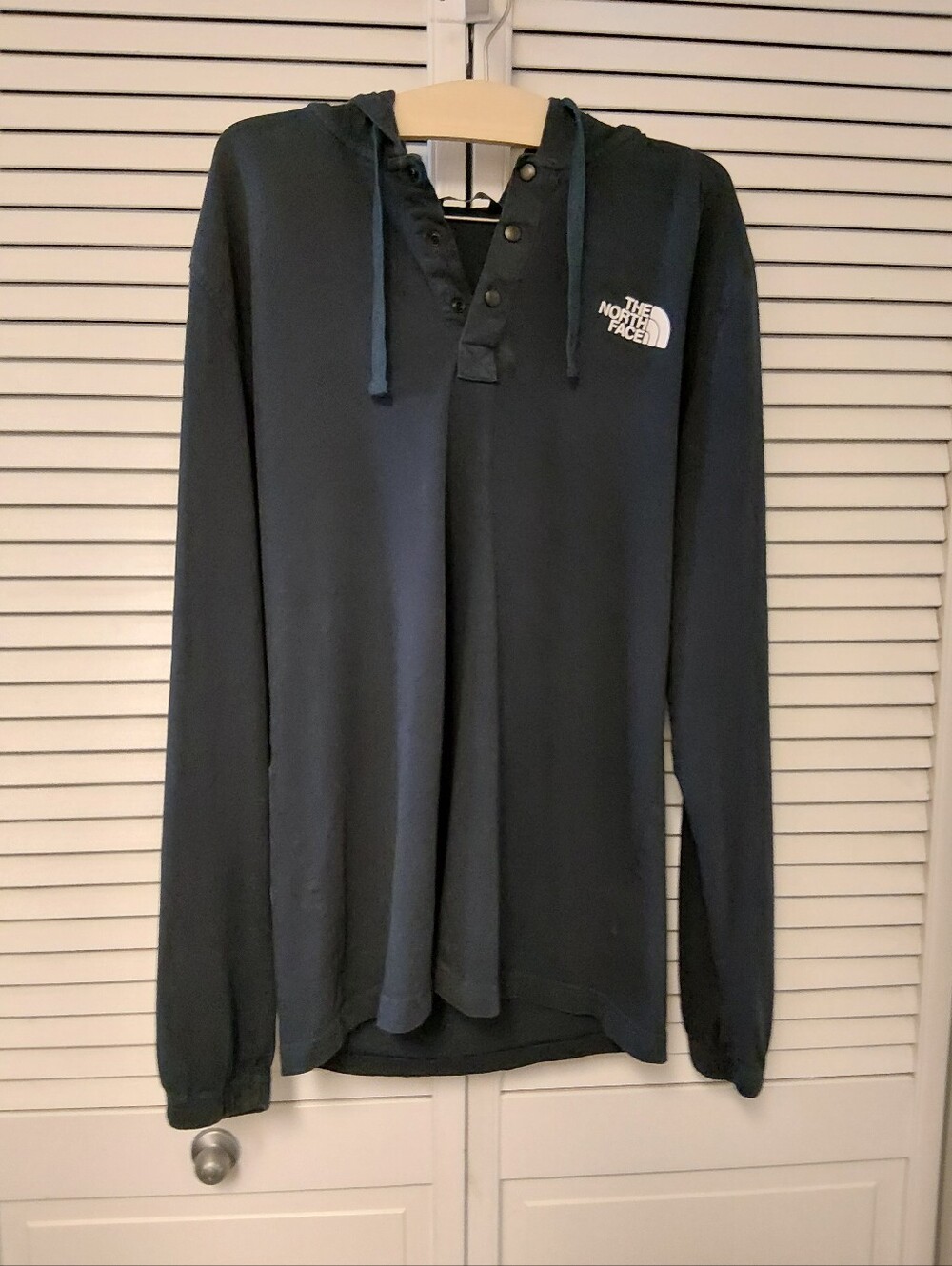 The North Face Men’s Dark Blue Hooded Henley Hoodie